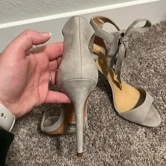 schutz taupe lace up ankle tie point heels - Picture 5 of 12